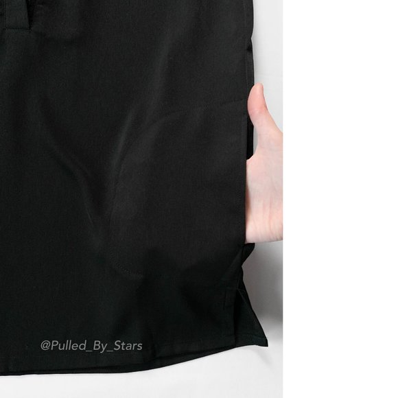 NEWPORT NEWS Solid Black Long-Sleeve Polyester Blouse + Pockets - NWOT! - Picture 7 of 8
